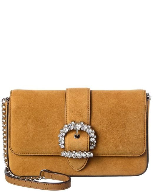Jimmy Choo Brown Cheri Suede Wallet On Chain