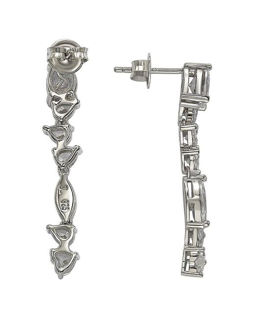 Suzy Levian CZ Jewelry White Suzy Levian Silver Cz Dangle Earrings