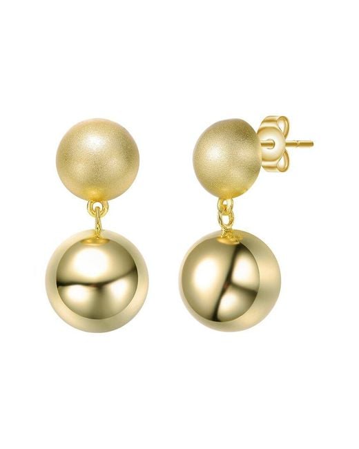 Rachel Glauber Metallic 14K Plated Ball Earrings