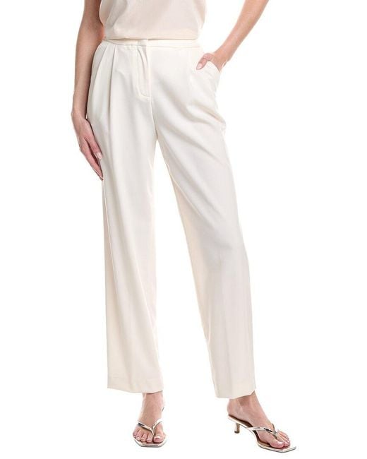 Peserico White Wool-Blend Pant