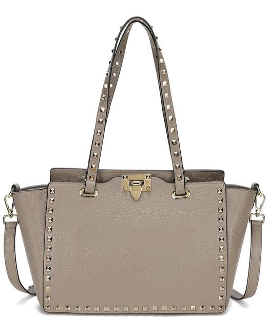 Tiffany & Fred Paris Gray Grained Leather Tote