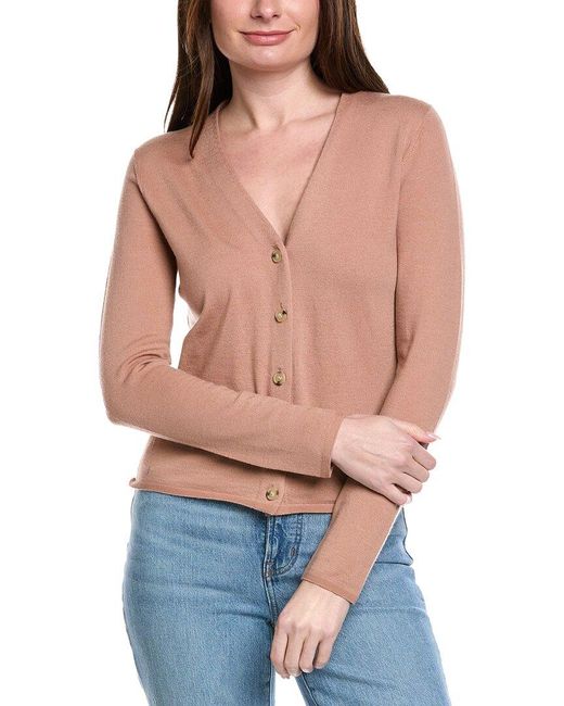 Vince Blue Slim Button Wool-Blend Cardigan