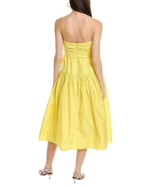 Tanya Taylor Yellow Jenna Midi Dress