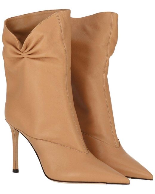 Jimmy Choo Brown Oriel 95 Leather Bootie