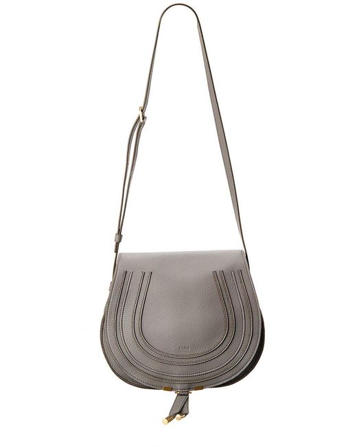 Chloé Gray Marcie Medium Leather Saddle Bag