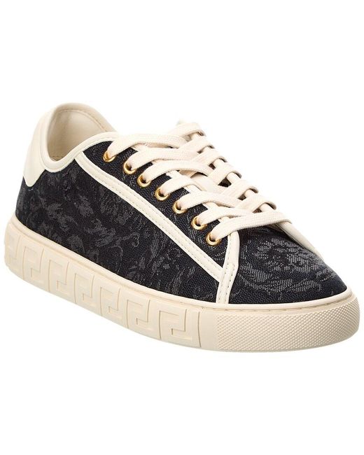 Versace Black Greca Canvas Sneaker