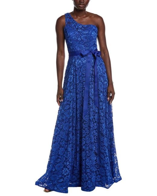 Rene Ruiz Blue Lace Gown
