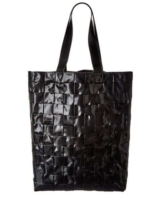 Bottega Veneta Black Maxi Intrecciato Leather Tote for men