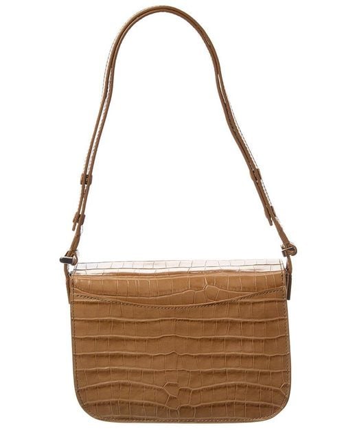 Jason Wu Brown Croc-Embossed Leather Shoulder Bag
