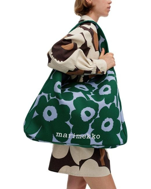 Marimekko Green Marimekko Knitted Large Unikko Satchel
