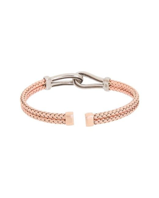 Meshmerise White 18k Rose Gold Vermeil 0.1 Ct. Tw. Diamond Mesh Bangle Bracelet