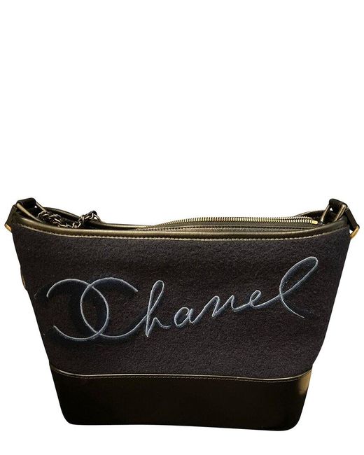 Chanel Blue Wool Paris-hamburg Embroidered Gabrielle Crossbody Bag (authentic Pre-loved)