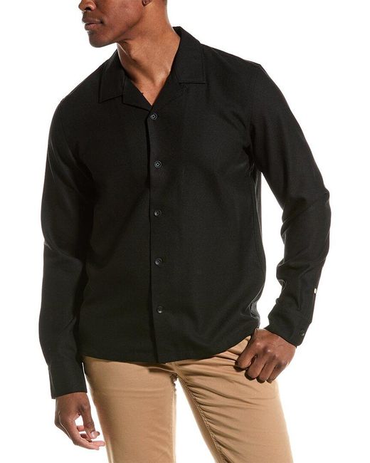 Rag & Bone Black Avery Wool-blend Shirt for men