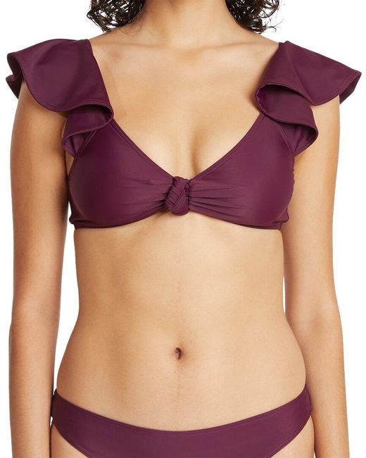 Tanya Taylor Purple Orelia Bikini Top