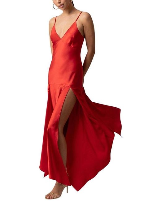 Line & Dot Red Reseda Maxi Dress