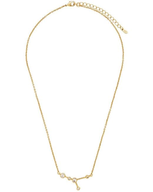 Sterling Forever Metallic When Stars Align Constellation Sign 14K Plated Cz Necklace