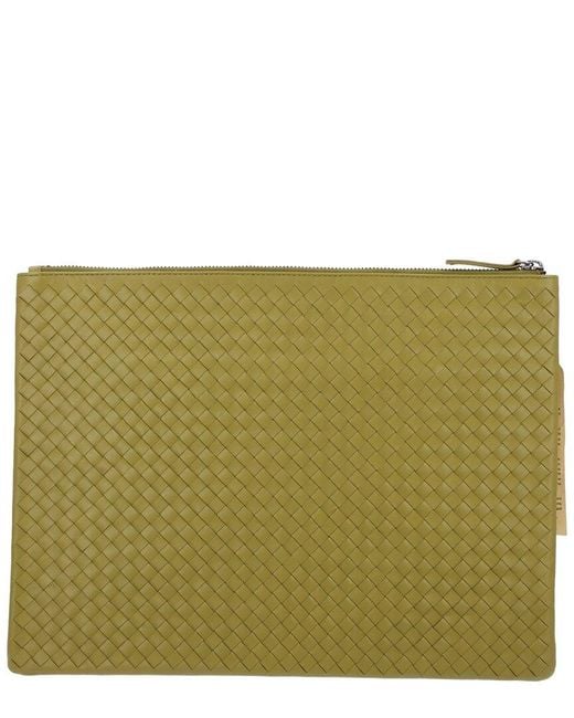 Dragon Diffusion Green A4 Leather Pochette