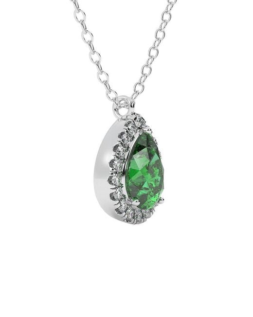 VOWE Green 14K 4.00 Ct. Tw. Lab-Grown Diamond & Lab-Grown Emerald Pendant
