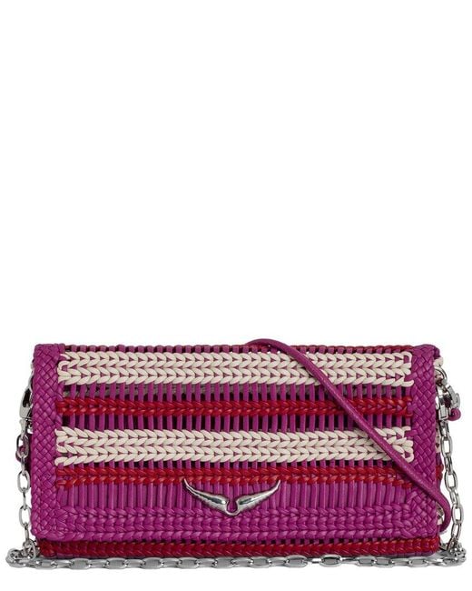 Zadig & Voltaire Purple Rock Eternal Leather Braiding Crossbody
