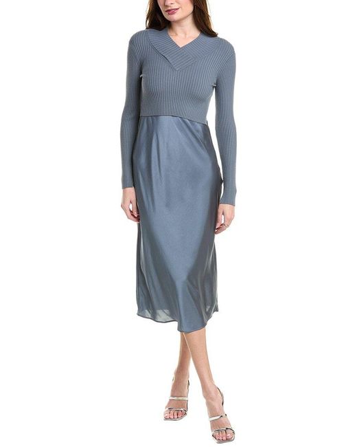 hana ruched midi dress Plus Size Button Up Pockets Sweater Square Neck, Hana Midi Dress in Brown, Size 1X, For Office