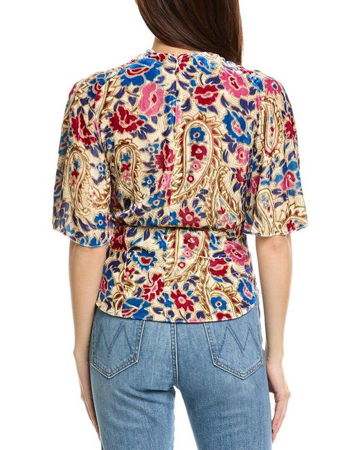 Isabel Marant Gray Isabel Marant E'Toile Mucio Silk-Blend Blouse