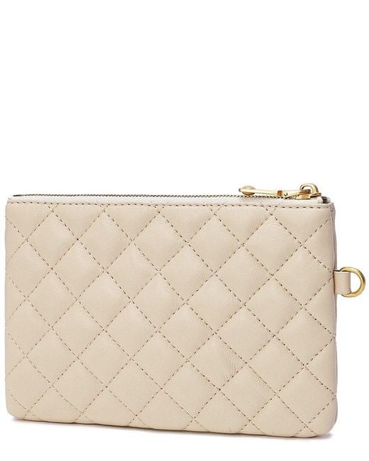 Tiffany & Fred Paris Natural Quilted Leather Pouch
