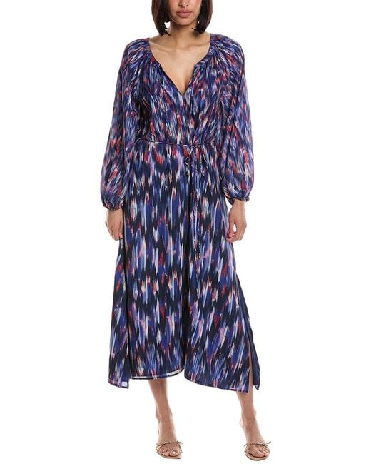 Tommy Bahama Blue Iridescent Ikat Maxi Dress