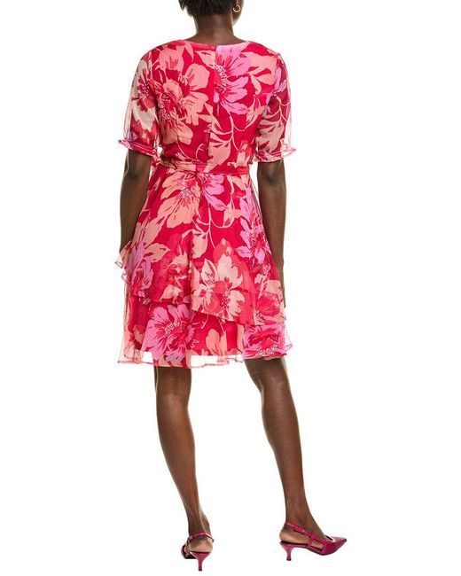 Tahari Tiered Chiffon Mini Dress
