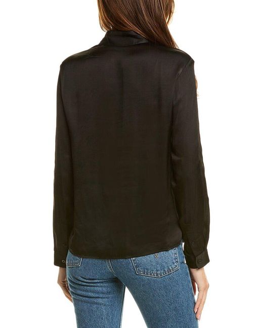 The Kooples Black Lace Trim Blouse