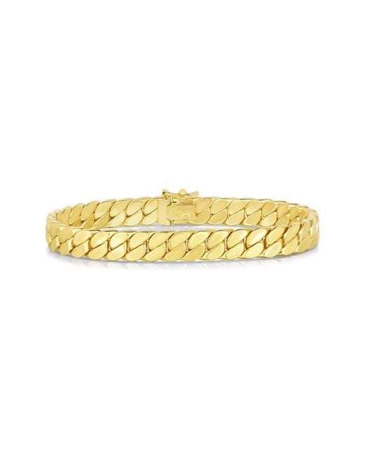 Italian Gold Metallic 14K Modern Curb Chain Bracelet for men