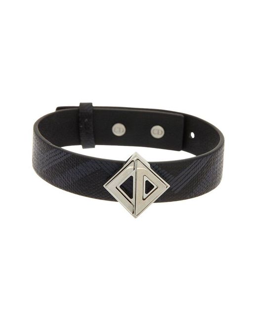 Dior Black Cd Signature Leather Bracelet
