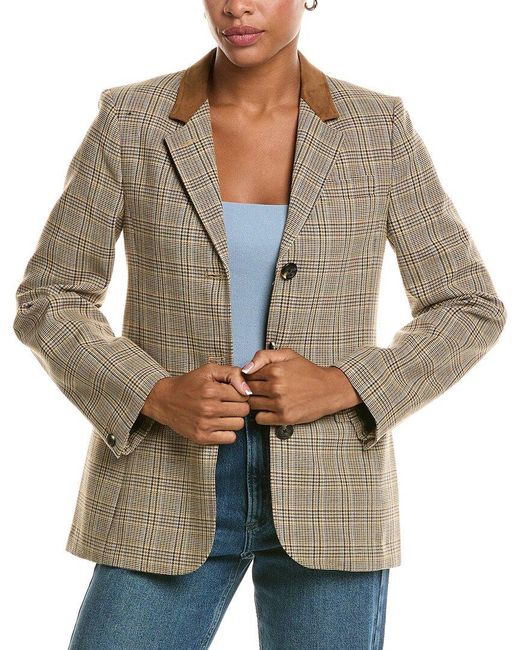 Rag & Bone Gray Evia Plaid Blazer