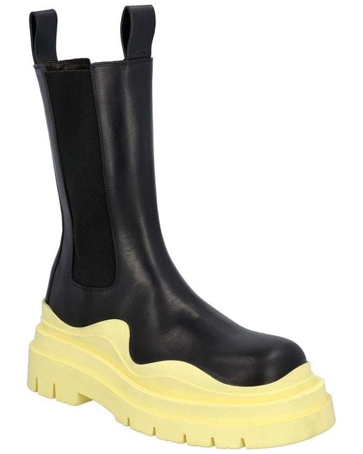 Bottega Veneta Black Calfskin Tire Chelsea Boot (Authentic Pre-Loved)
