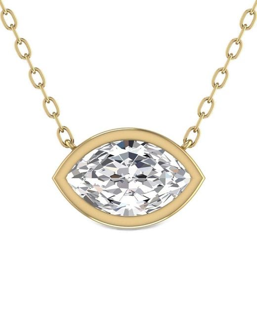 Lab Grown Diamonds Metallic 14k 0.25 Ct. Tw. Lab Grown Diamond Necklace