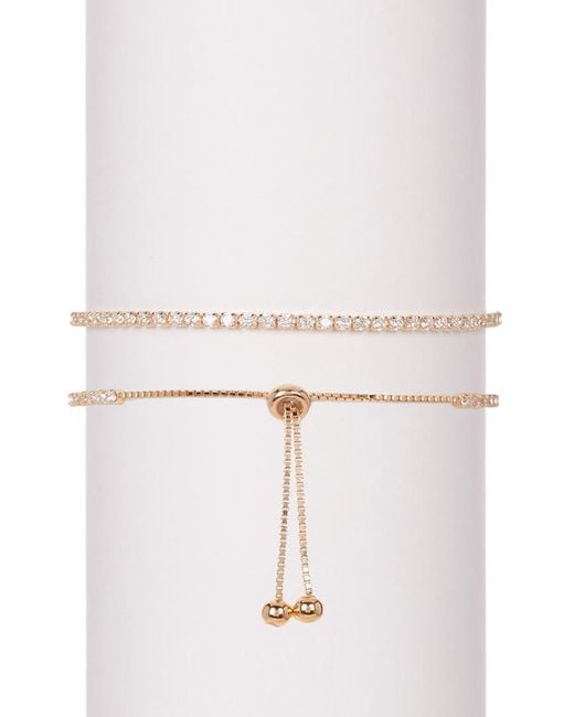 Savvy Cie White 18K Rose Vermeil Cz Adjustable Bracelet
