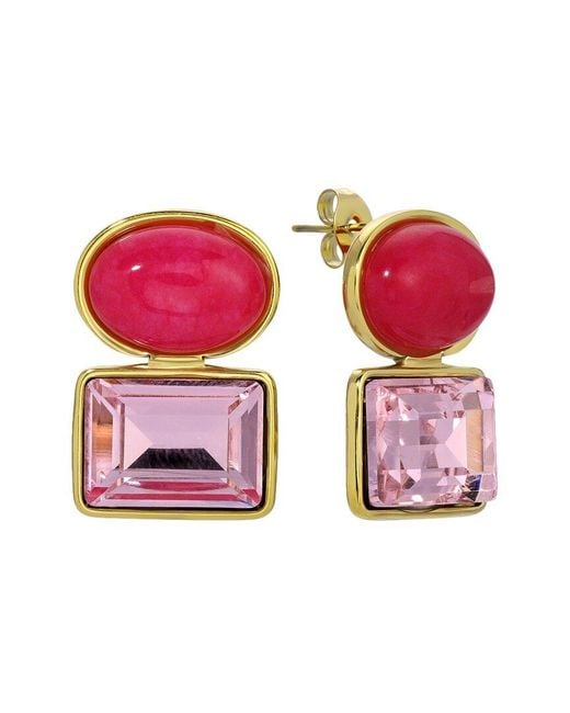 Eye Candy LA Pink Drop Earrings