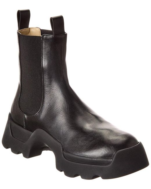 Proenza Schouler Black Stomp Leather Chelsea Boot