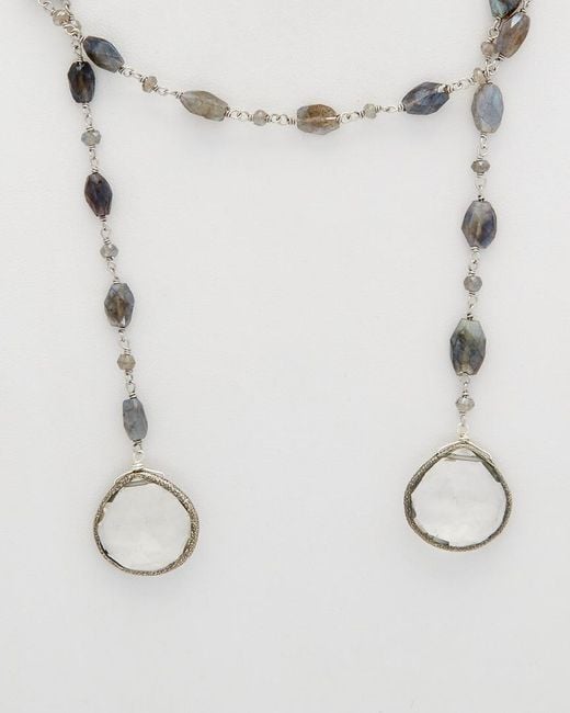Rachel Reinhardt Jewelry White Silver Gemstone 38in Necklace
