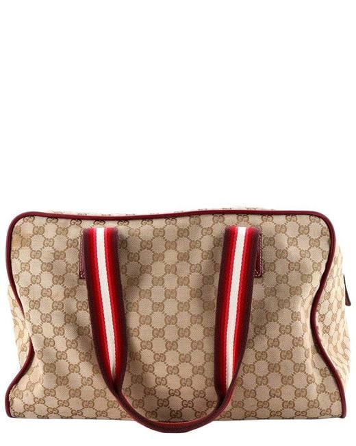 Gucci Multicolor Brown GG Canvas Web Carry On Duffle Bag Large (authentic Pre-loved)