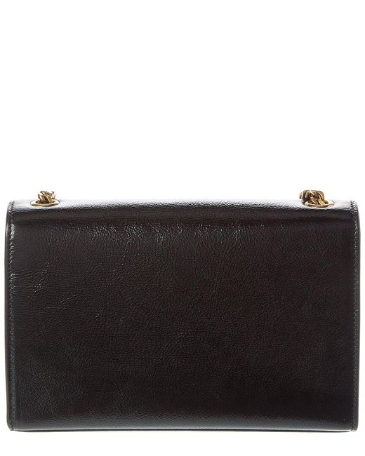 Saint Laurent Black Kate Small Shiny Grained Leather Shoulder Bag