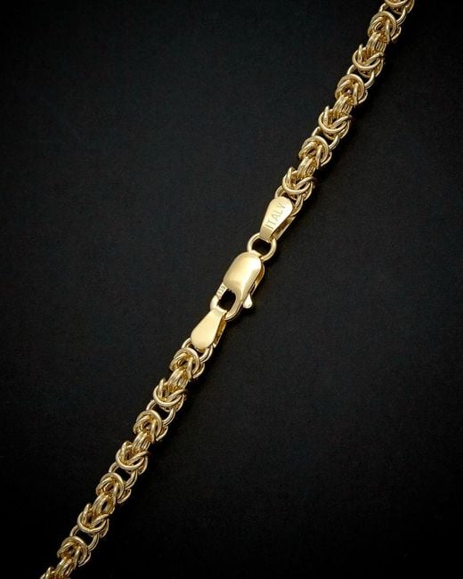 Italian Gold Black 14k Square Byzantine Necklace