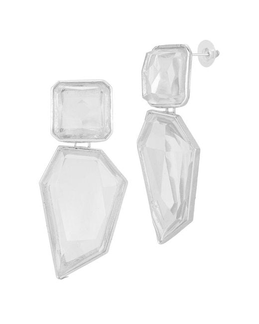 Chloe and Madison White Jewelry Plated Earrings
