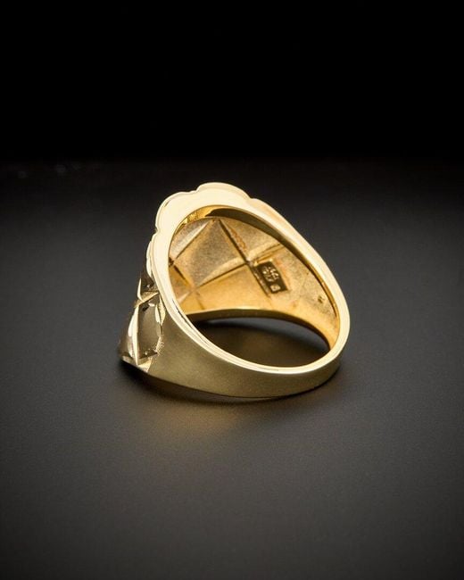 Italian Gold Metallic 14k Graduated Quilt Cigar Band Ring