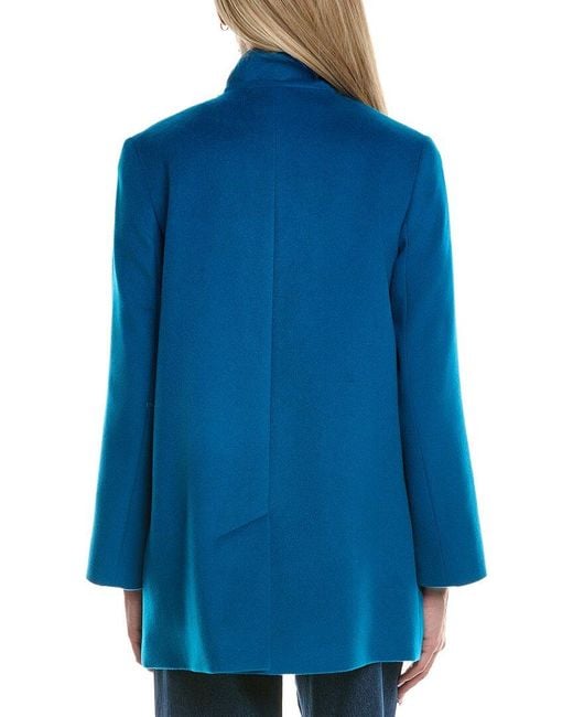Fleurette Blue Wool-Blend Coat