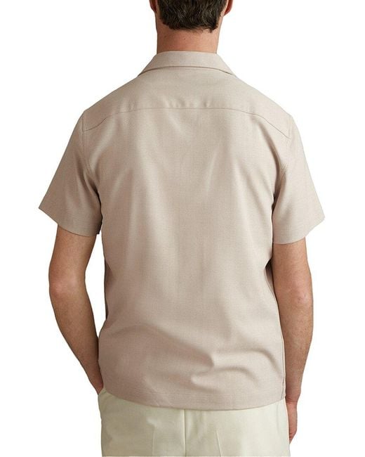 Reiss Natural Nitu Cuban Herringbon Top for men