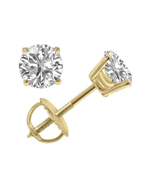 Lab Grown Diamonds Metallic 14k 1.25 Ct. Tw. Lab-grown Diamond Earrings