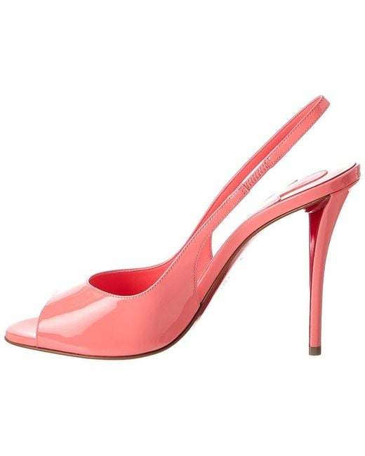 Christian Louboutin Pink Sofia Z 100 Patent Slingback Sandal