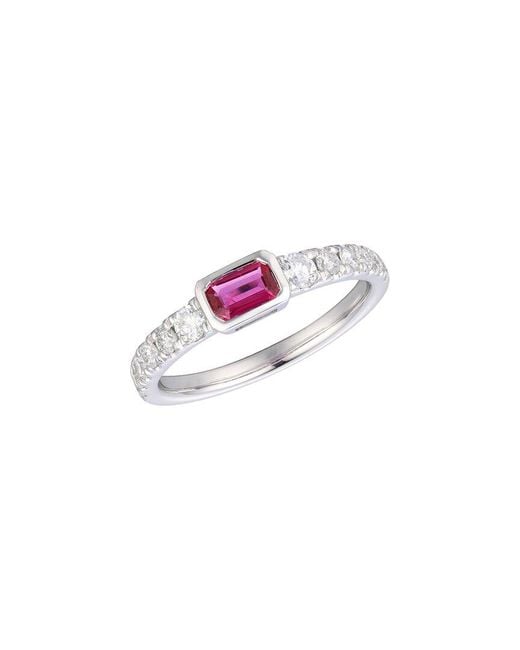 Gregg Ruth Pink 14K 0.67 Ct. Tw. Diamond & Ruby Ring