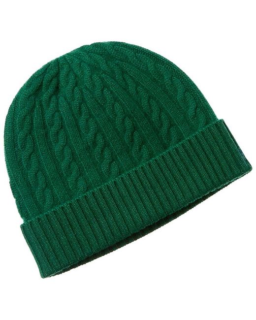 Qi Green Cashmere Cable Cashmere Hat for men