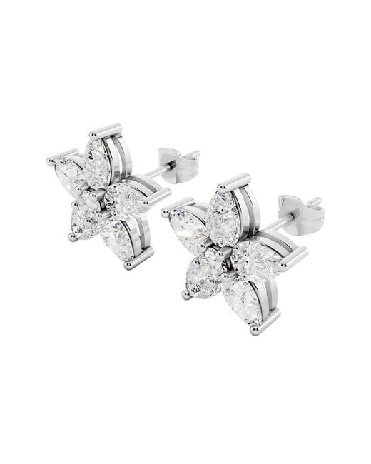 Sabrina Designs Lab Grown Diamonds White 14K 2.05 Ct. Tw. Lab-Grown Diamond Floral Earring
